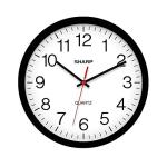 Sharp Wall Clock – Black, Silent Non Ticking 12 Inch Quality Quartz Battery Operated Round Easy to Read Home/Kitchen/Office/Classroom/School Clocks, Sweep Movement
