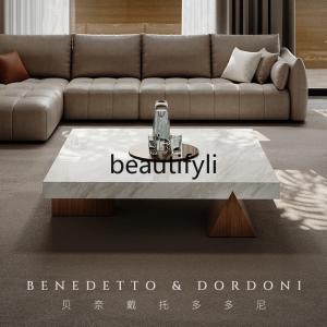 D06 Marble coffee table living room home modern simple creative solid wood square coffee table