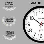 Sharp Wall Clock – Black, Silent Non Ticking 12 Inch Quality Quartz Battery Operated Round Easy to Read Home/Kitchen/Office/Classroom/School Clocks, Sweep Movement