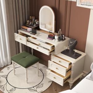 Luxury Design Vanity Table With Drawers Style Trendy European Vanity Table Mirror Bedside Princess Schminktisch Trendy Furniture