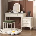 Luxury Design Vanity Table With Drawers Style Trendy European Vanity Table Mirror Bedside Princess Schminktisch Trendy Furniture