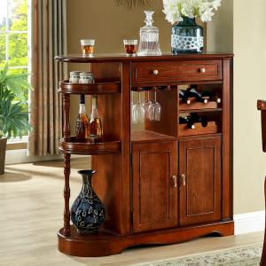 Solid wood bar stool household European wine cabinet living room partition cabinet simple modern high stool bar chair bar table