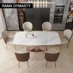 Light Luxury Rectangular Rock Slab Dining Table Small And Large Modern Minimalist Home Dining Table And Chairs Combination