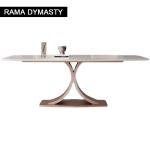 Light Luxury Rectangular Rock Slab Dining Table Small And Large Modern Minimalist Home Dining Table And Chairs Combination