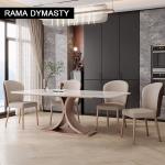 Light Luxury Rectangular Rock Slab Dining Table Small And Large Modern Minimalist Home Dining Table And Chairs Combination