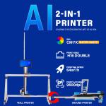 AI High Speed Wall And Floor 2-in-1 Printer CMYK Ink Automatic Painting 3D Wall And Ground Art Printer