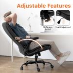 NEO CHAIR Ergonomic Office Desk Gaming Computer Chair Executive High Back Support Flip-up Arms Adjustable Height Swivel Rolling Wheels Comfy PU Leather for Home (Black)