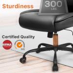 NEO CHAIR Ergonomic Office Desk Gaming Computer Chair Executive High Back Support Flip-up Arms Adjustable Height Swivel Rolling Wheels Comfy PU Leather for Home (Black)