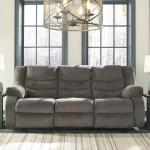 Signature Design by Ashley Tulen Modern Manual Pull Tab Reclining Sofa, Dark Gray