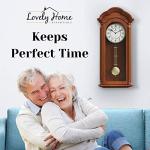 Pendulum Wall Clock Battery Operated - 26 inch Large, Wooden Hanging Grandfather Wall Clock with Pendulum - Quiet, Made with Real Wood for Living Room Decor, Office & Home Décor Gift