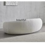 Nordic Curved Sofa Quiet Wind Living Room Fabric Craft Cashew Sofa