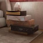 Italian bedside table light luxury high-end master bedroom creative solid wood paint high-end designer irregular bedside table