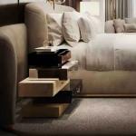 Italian bedside table light luxury high-end master bedroom creative solid wood paint high-end designer irregular bedside table