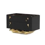 Brass bedside table designer modern senior bedroom home solid wood bedside storage locker