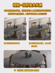 Italian luxury high-end solid wood rock panel dining table and chair combination, variable round table, extendable household