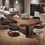 Simple Modern Retro Solid Wood Medium Antique Walnut Desktop Dining Table And Chair Combination Large Apartment Island