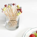 50Pcs Basketball Football Disposable Bamboo Skewers Food Picks Buffet Fruit Cocktail Fork Sticks Sport Theme Party Supplies