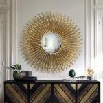 Light luxury creative high-end pure copper living room wall decorative mirror designer villa luxury home art entrance mirror