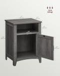 VASAGLE LIRY Collection - Farmhouse Nightstand with Barn Door, Set of 2, Bedside Table with Storage, Side End Table, Night Stand, Open Compartment, for Bedroom, Misty Gray ULET809G68