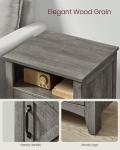 VASAGLE LIRY Collection - Farmhouse Nightstand with Barn Door, Set of 2, Bedside Table with Storage, Side End Table, Night Stand, Open Compartment, for Bedroom, Misty Gray ULET809G68
