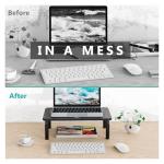 WALI Computer Monitor Stand for Desk, Adjustable Laptop Riser, Desk Monitor Stand Underneath Storage for Office, Home, School Supplies (STT003), 1 Pack, Black