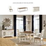Signature Design by Ashley Realyn French Country Dining Extension Table, Seats up to 8, Chipped White