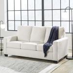 Signature Design by Ashley Rannis Coastal 2-in-1 Sofa Sleeper with Folding Gel Memory Foam Mattress, Full, White