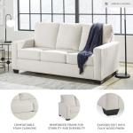 Signature Design by Ashley Rannis Coastal 2-in-1 Sofa Sleeper with Folding Gel Memory Foam Mattress, Full, White