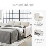 Signature Design by Ashley Rannis Coastal 2-in-1 Sofa Sleeper with Folding Gel Memory Foam Mattress, Full, White