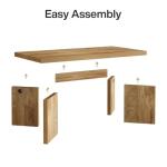 Tribesigns Farmhouse Coffee Tables, 47-Inch Rectangle Center Tea Coffee Table with Thicken Base, Easy to Assemble, Living Room, Light Brown