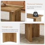 Tribesigns Farmhouse Coffee Tables, 47-Inch Rectangle Center Tea Coffee Table with Thicken Base, Easy to Assemble, Living Room, Light Brown
