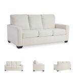 Signature Design by Ashley Rannis Coastal 2-in-1 Sofa Sleeper with Folding Gel Memory Foam Mattress, Full, White
