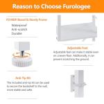 Furologee White Tall Bookshelf, Narrow Bookcase with 6 Shelves, Modern Freestanding Shelf Units, Metal and Wood Display Storage Corner Rack Organizer for Living Room, Home Office, Hallway, Bathroom