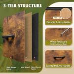 WLIVE TV Stand for 45, 50, 55 inch TV, Entertainment Center with LED Lights & Charging Station, TV Media Console Table with 9 Fabric Drawers and Open Shelves for Living Room, Hallway, Rustic Brown