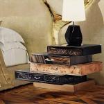 bedside table, light luxury and high-end master bedroom, high-end creative solid wood baking paint, designer irregular bedside