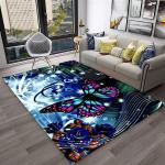 3D Luxury Dream Butterfly Flower Carpet Non-slip Floor Mat for Home Living Room Bedroom Sofa Washable Kid Play Area Decor Rug