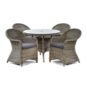 US Retro Outdoor Rattan Cafe Restaurant Table and Chair Combination Open-air Courtyard Garden Rattan Dining Table and Chairs