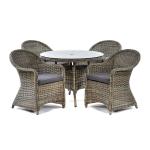 US Retro Outdoor Rattan Cafe Restaurant Table and Chair Combination Open-air Courtyard Garden Rattan Dining Table and Chairs