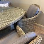 US Retro Outdoor Rattan Cafe Restaurant Table and Chair Combination Open-air Courtyard Garden Rattan Dining Table and Chairs