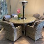 US Retro Outdoor Rattan Cafe Restaurant Table and Chair Combination Open-air Courtyard Garden Rattan Dining Table and Chairs