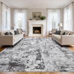 GarveeHome Large Area Rugs 10x14 for Living Room, Abstract Washable Rug Modern Non Slip Floor Mat Carpet Indoor Thin Accent Rug for Bedroom Dining Room Playroom Nursery Home Decor