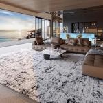 Unirea 8x10 Area Rugs for Living Room, Large Washable Grey White Rug, Thin Non Slip Low Pile Carpet, Vintage Abstract Boho Rug for Bedroom, Dining Room, Farmhouse, Home Office, Gray