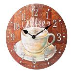 La Crosse Clock 404-2631C-INT 12-Inch Round Coffee Decorative Quartz Analog Wall Clock