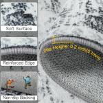 Unirea 8x10 Area Rugs for Living Room, Large Washable Grey White Rug, Thin Non Slip Low Pile Carpet, Vintage Abstract Boho Rug for Bedroom, Dining Room, Farmhouse, Home Office, Gray