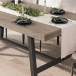 GarveeHome Industrial Dining Table for 6-8 People, 70.87 in Long Wooden Kitchen Table with Sturdy Metal Frame & Rustic Brown Finish (Grey, 70.87 in Long)