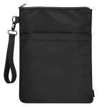 Book Sleeves with Zipper, Travel Book Protector Pouch for Paperbacks & Hardcover Books, Book Covers Bags Carry Case/Front Pocket & Handle Strap for Book Lovers Mother's Day (Black, 1 Pc)