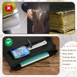 Book Sleeves with Zipper, Travel Book Protector Pouch for Paperbacks & Hardcover Books, Book Covers Bags Carry Case/Front Pocket & Handle Strap for Book Lovers Mother's Day (Black, 1 Pc)