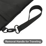 Book Sleeves with Zipper, Travel Book Protector Pouch for Paperbacks & Hardcover Books, Book Covers Bags Carry Case/Front Pocket & Handle Strap for Book Lovers Mother's Day (Black, 1 Pc)