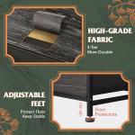 WLIVE 9-Drawer Dresser, Fabric Storage Tower for Bedroom, Entryway, Closet, Tall Chest Organizer Unit with Fabric Bins, Steel Frame, Wood Top, Easy Pull Handle, Charcoal Black Wood Grain Print