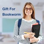 Book Sleeves with Zipper, Travel Book Protector Pouch for Paperbacks & Hardcover Books, Book Covers Bags Carry Case/Front Pocket & Handle Strap for Book Lovers Mother's Day (Black, 1 Pc)